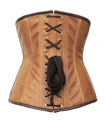 Custom Made Women Corset  Crossed Design Steampunk Crunch Leather Underbust Corset 